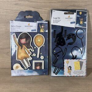 Docraft Santoro Gorjuss Decorative Dies /Rubber Stamp Fly Away With Me New Set